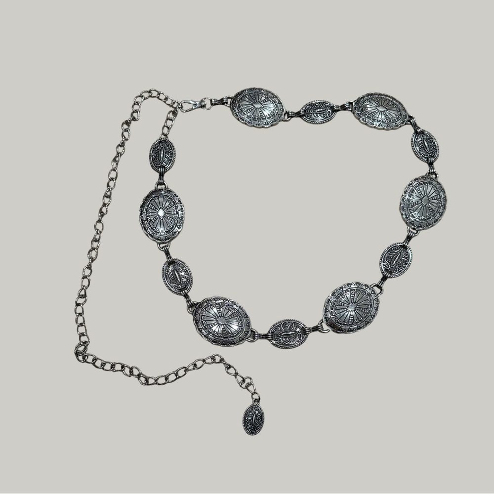 LIKE NEW Boho Silver Chain Belt